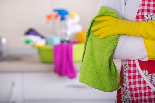 Local home cleaners in Harrow performing a deep clean in a bathroom